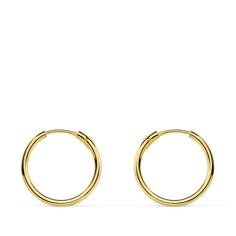 18K AROS ORO AMARILLO HUECOS REDONDOS 13X1.20 MM