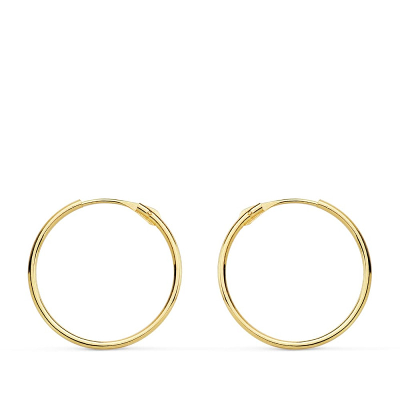 18K AROS ORO AMARILLO TUBO HUECOS 16X0.8 MM