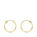 18K AROS ORO AMARILLO MEDIA CAÑA LISOS LIGEROS. 16X2 MM