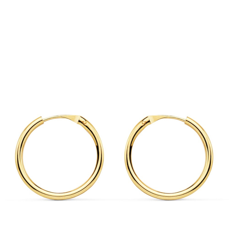 18K AROS ORO AMARILLO REDONDOS LISOS LIGEROS 16X1.50 MM