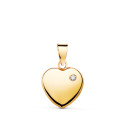 18K COLGANTE ORO AMARILLO CORAZON BRILLO CON CIRCONITA. MEDIDA: 11 X 10 MM