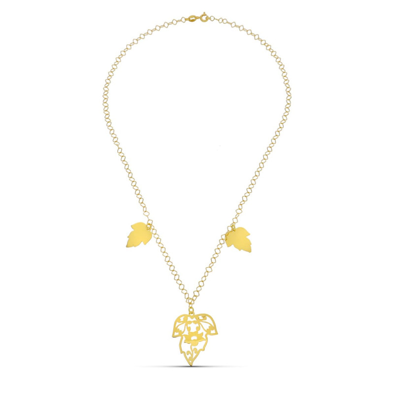 18K GARGANTILLA ORO AMARILLO HOJAS