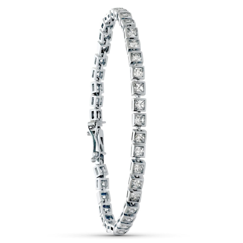 18K PULSERA ORO BLANCO CIRCONITA 20CM