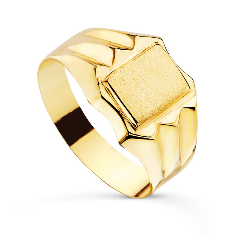 18K SELLO ORO AMARILLO HUECO CADETE. ZONA GRABADO: 7,5 X 5,5MM