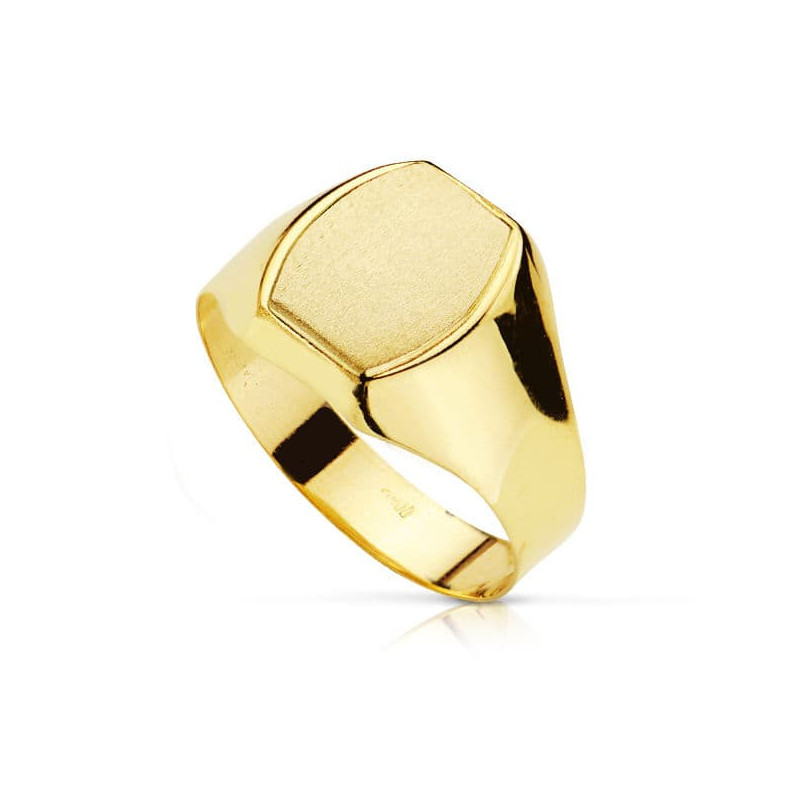 18K SELLO ORO AMARILLO CABALLERO HUECO CABEZA TONEL. ZONA GRABADO: 10X9 MM
