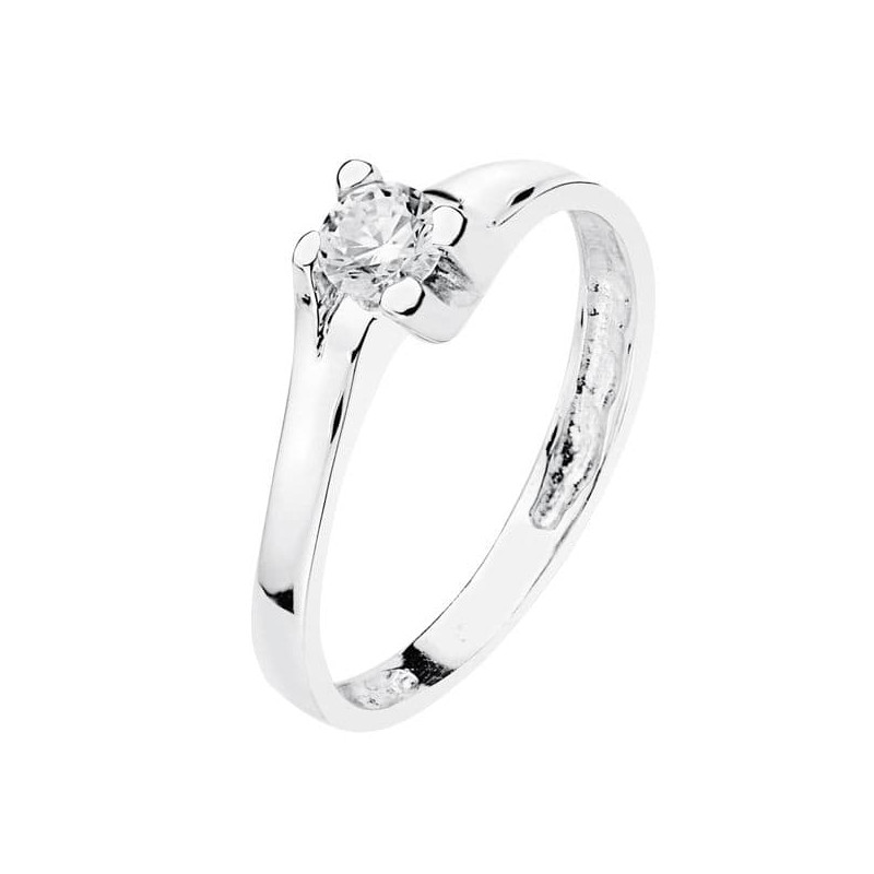 18K SOLITARIO ORO BLANCO CIRCONITA 5 MM