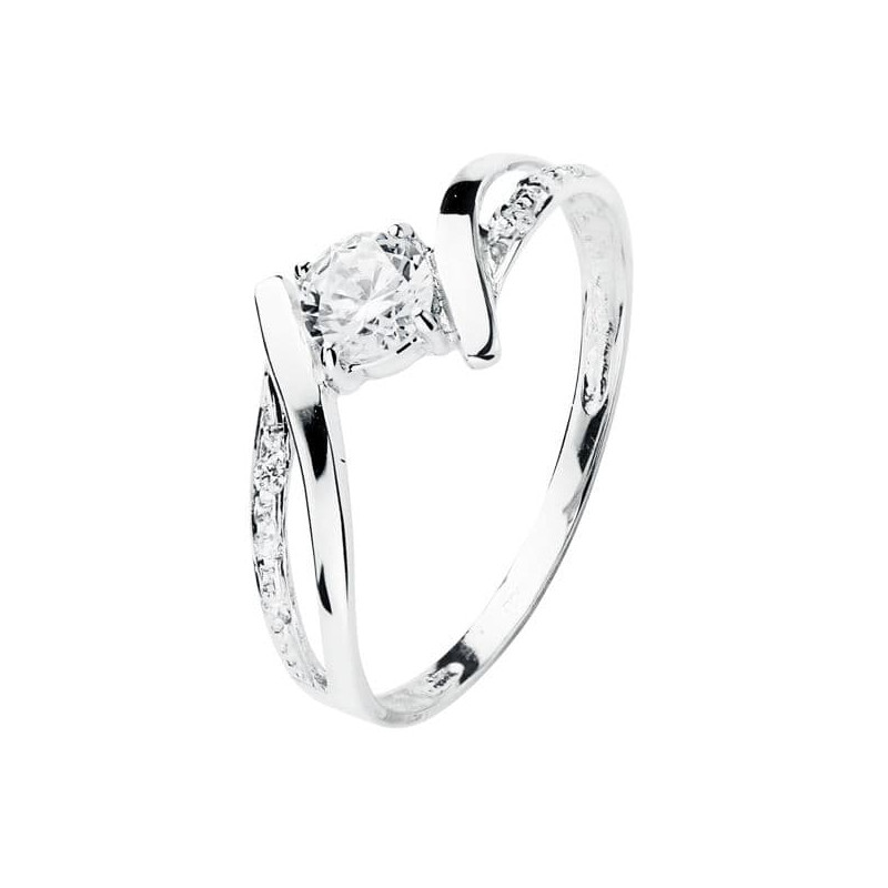 18K SOLITARIO ORO BLANCO CIRCONITA 4 MM
