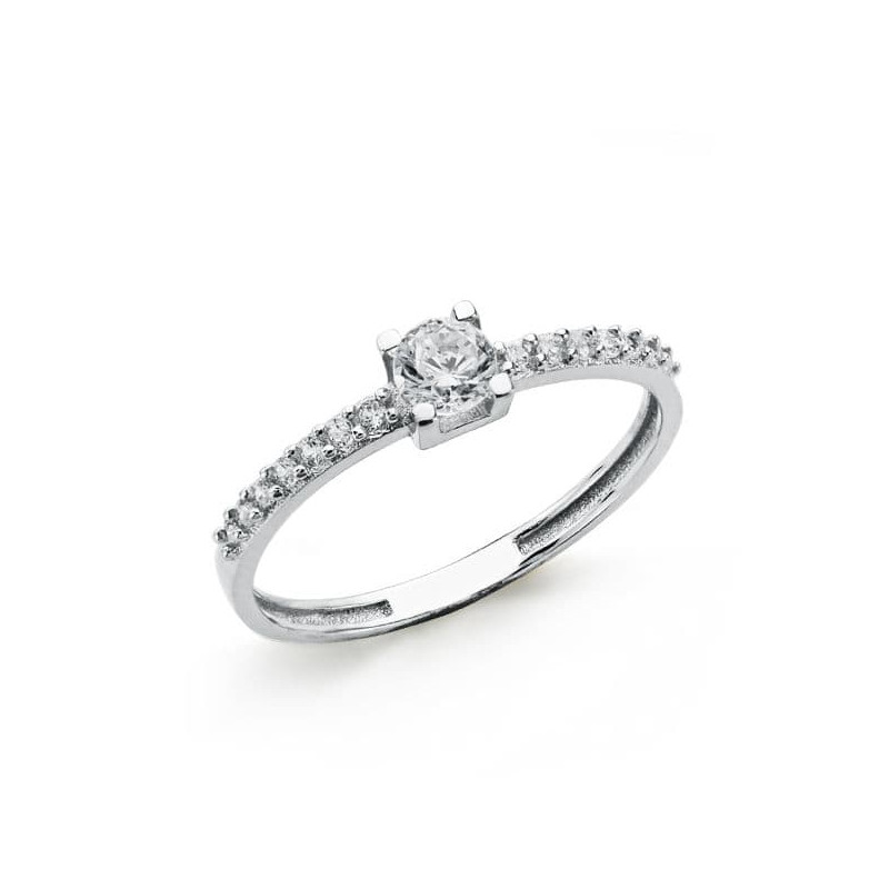 18K SOLITARIO ORO BLANCO CIRCONITA 4 MM