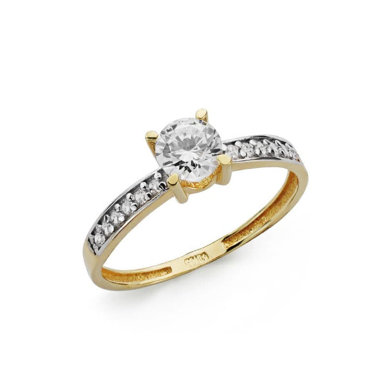 18K SOLITARIO ORO BICOLOR CIRCONITA 5 MM