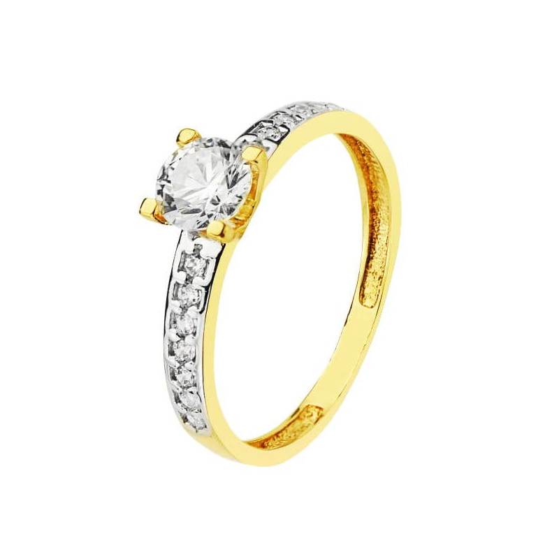 18K SOLITARIO ORO BICOLOR CIRCONITA 5 MM