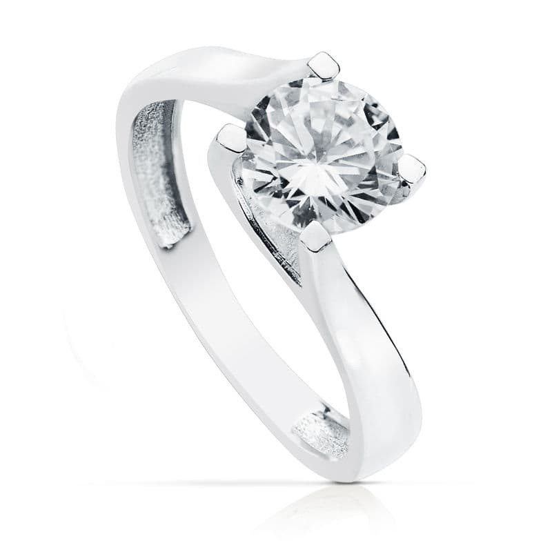 18K SOLITARIO ORO BLANCO 7 MM