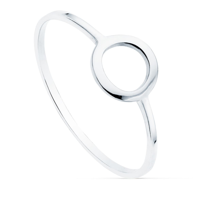 18K SORTIJA ORO BLANCO LISA MOTIVO REDONDO 7.5 MM