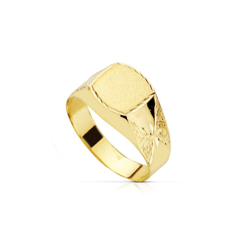 18K SELLO ORO AMARILLO HUECO LATERAL TALLADO ESTRELLAS. ANCHO GRABADO: 8X8MM