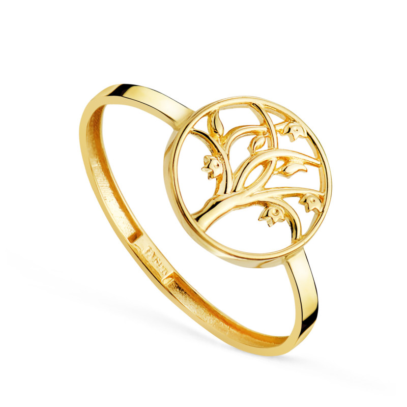 18K SORTIJA ORO AMARILLO ARBOL DE LA VIDA CALADO. ANCHO: 10 MM.