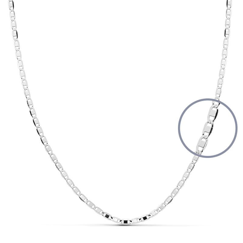 18K CADENA MACIZA  ORO BLANCO 45CM 1.8 MM