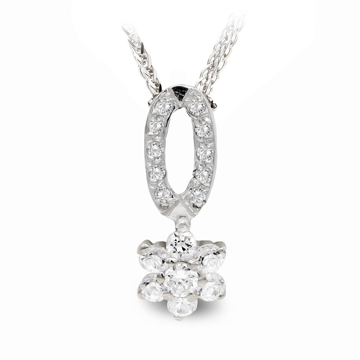 18K COLLAR ORO BLANCO Y CIRCONITAS 45CM