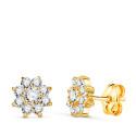 18K PENDIENTES ORO AMARILLO CUAJO CON GARRAS Y CIRCONITAS. MEDIDA: 6,5 X 6,5 MM. CIERRE PRESION 18K PENDIENTES ORO AMARILLO CUAJO CON GARRAS Y CIRCONITAS. MEDIDA: 6,5 X 6,5 MM. CIERRE PRESION