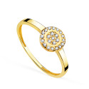 18K SORTIJA ORO AMARILLO MOTIVO REDONDO CON CIRCONITAS 7 MM.ANCHO CUERPO 1,8 MM