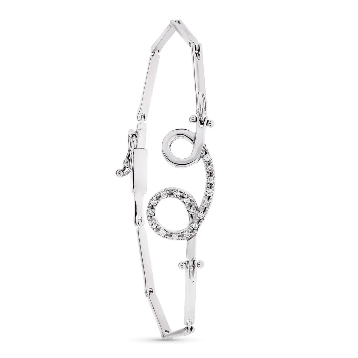 18K PULSERA ORO BLANCO NUDO CON CIRCONITAS