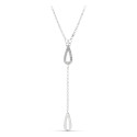 18K GARGANTILLA ORO BLANCO GOTA CON CIRCONITAS