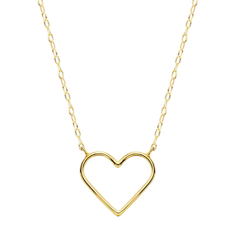 18K GARGANTILLA ORO AMARILLO CORAZONES 16X14 MM 40CM