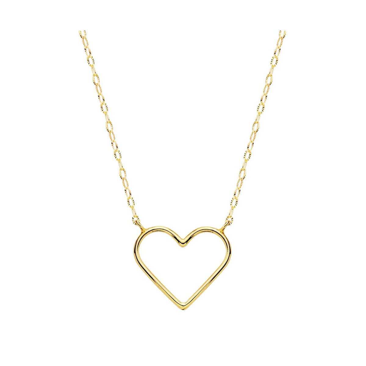 18K GARGANTILLA ORO AMARILLO CORAZONES 16X14 MM 40CM