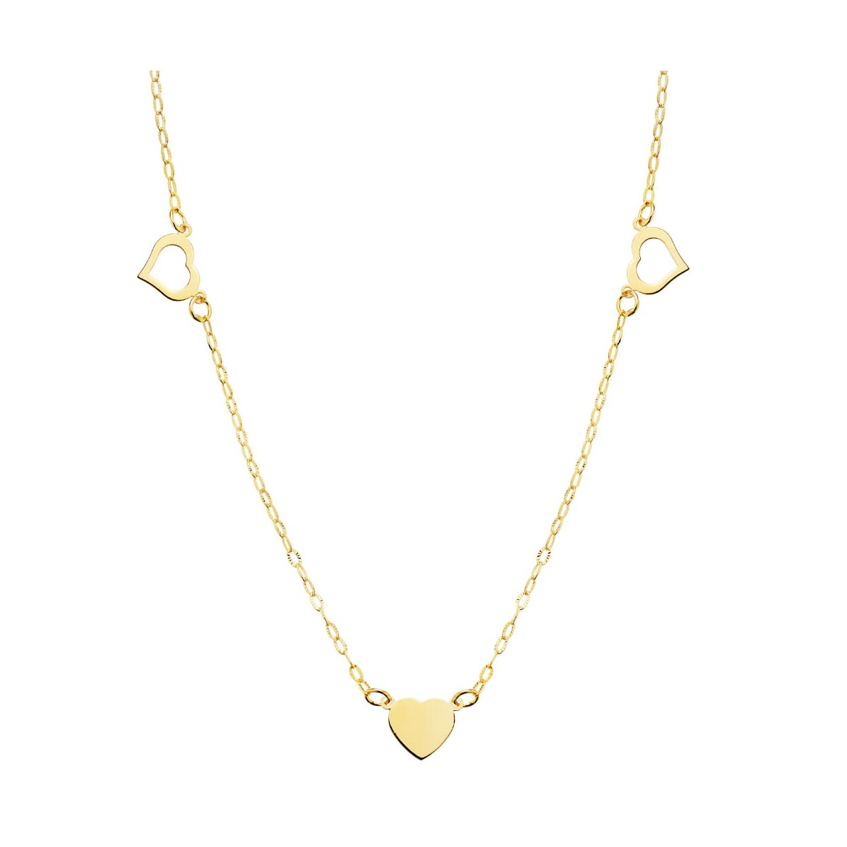 18K COLLAR ORO AMARILLO CORAZONES 7X6 MM 40CM