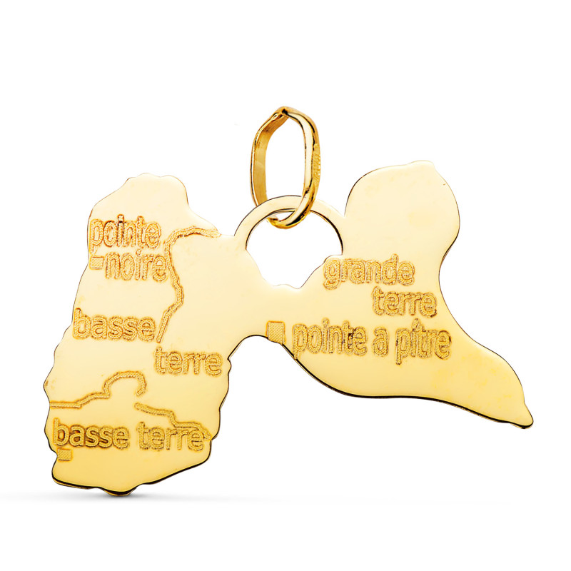 18K COLGANTE ISLA GUADALUPE ORO AMARILLO 17 X 24 MM