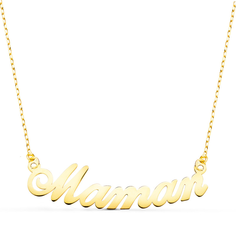 18K GARGANTILLA ORO AMARILLO LETRA MAMAN ANCHO: 34MM CADENA 43 2 CM