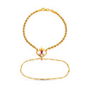 18K PULSERA ORO AMARILLO INDIA RUBI CORAZON 18K PULSERA ORO AMARILLO INDIA RUBI CORAZON