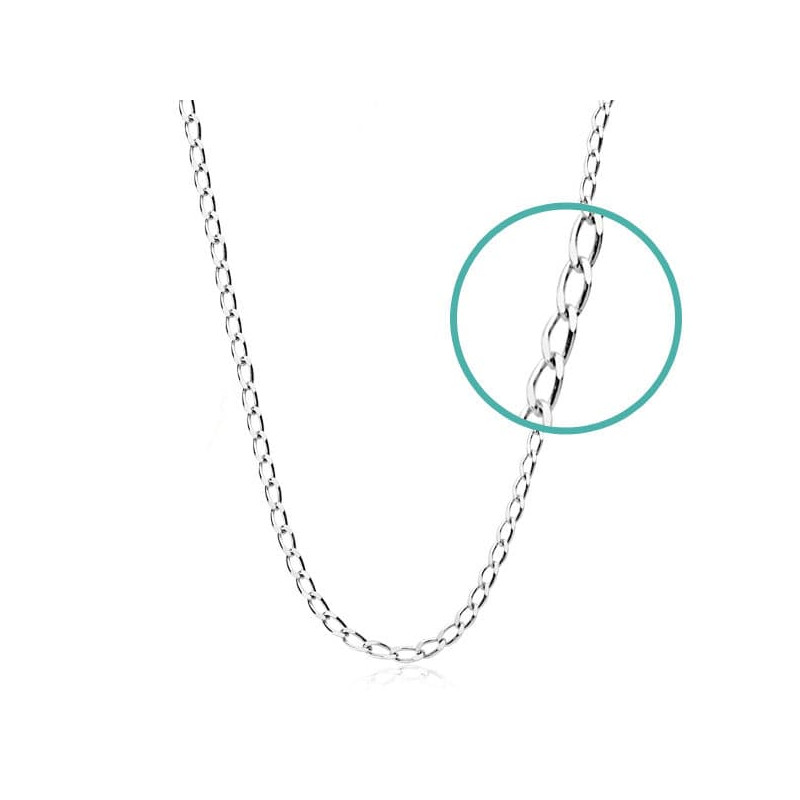 18K CADENA MACIZA ORO BLANCO BILBAO 1 MM 45CM