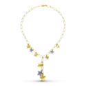 18K GARGANTILLA ORO BICOLOR FLORES