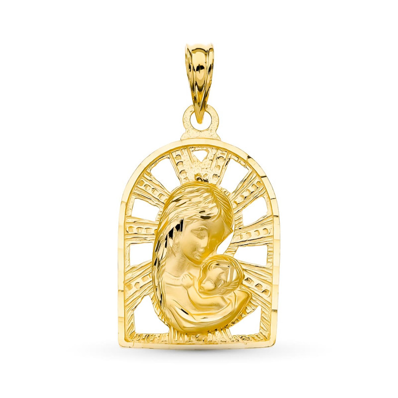 18K MEDALLA ORO AMARILLO VIRGEN MADRE 23X15 MM