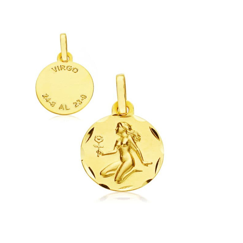18K HOROSCOPO ORO AMARILLO VIRGO 13 MM