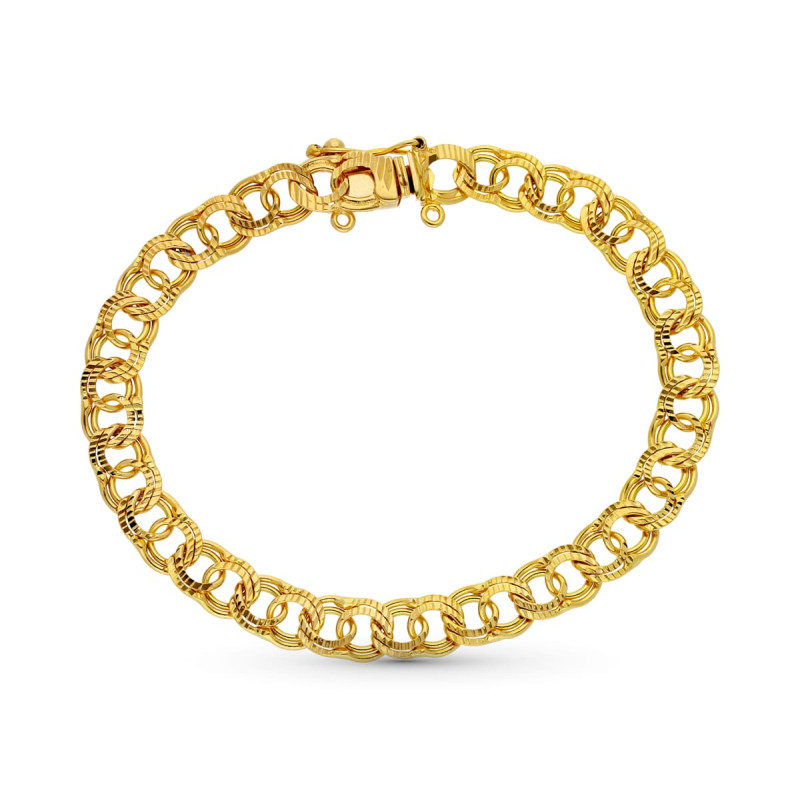 18K PULSERA ORO AMARILLO HUNGARA 20.5 CM 7 MM