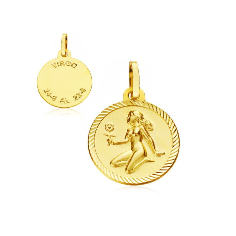 18K HOROSCOPO ORO AMARILLO VIRGO 20 MM
