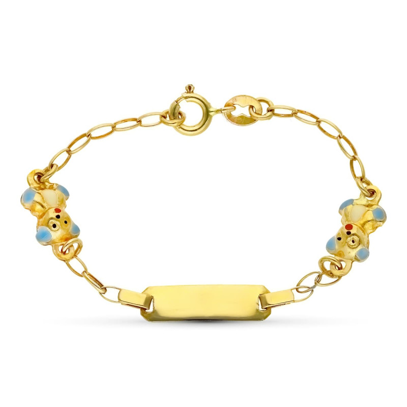 18K ESCLAVA ORO AMARILLO PEQUEÑA 2 OSO S.