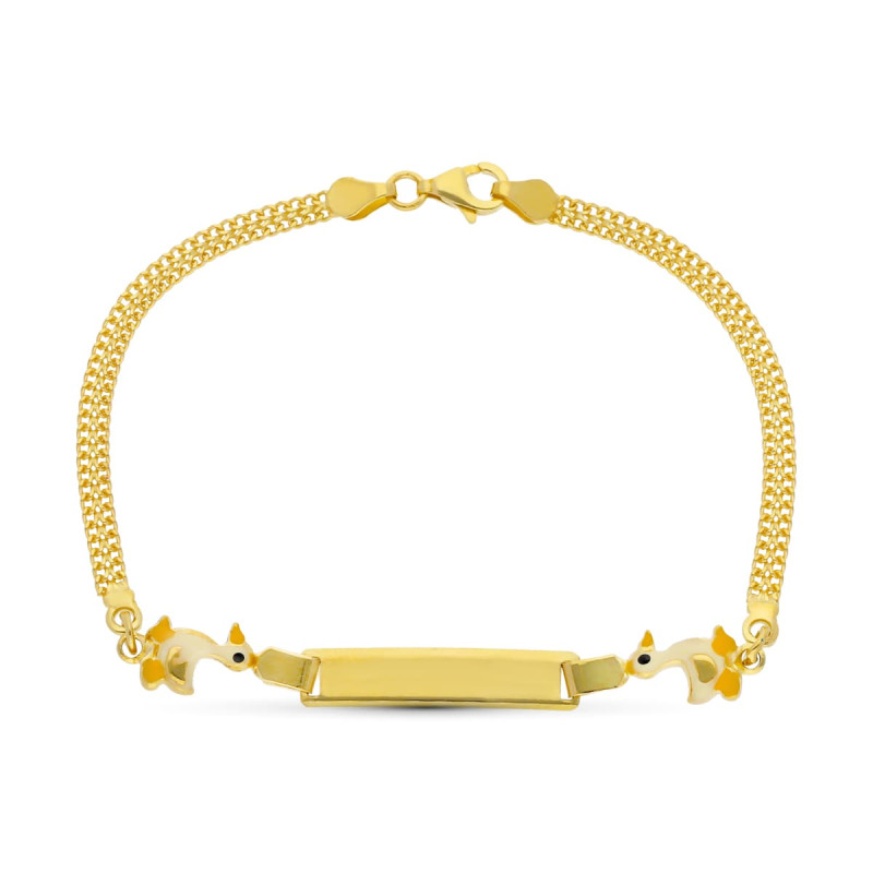 18K ESCLAVA ORO AMARILLO PATITOS 16CM