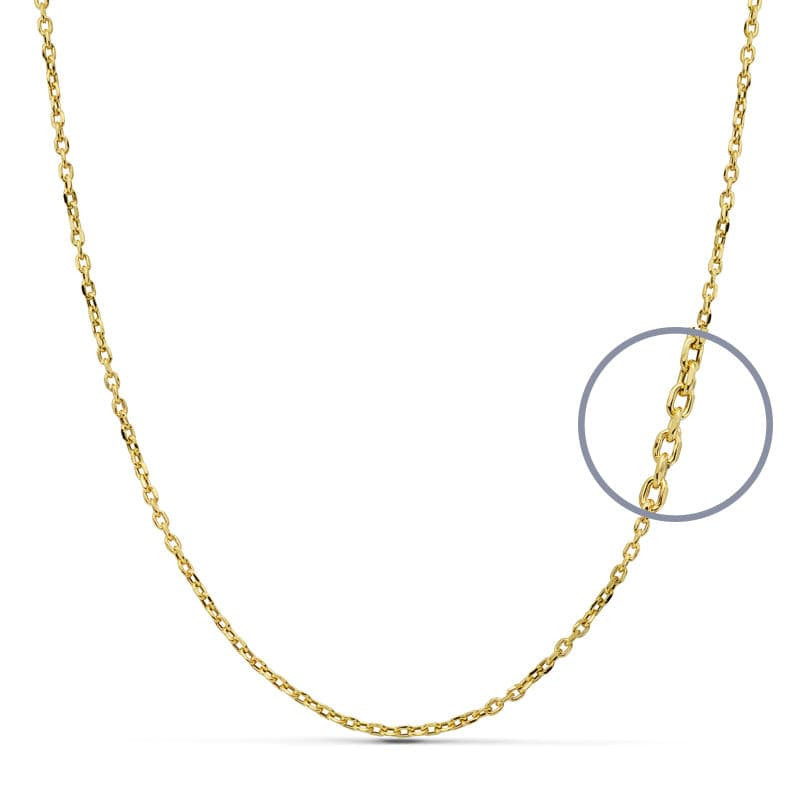 18K CADENA ORO AMARILLO FORZADA 45CM HUECA 1.50 MM