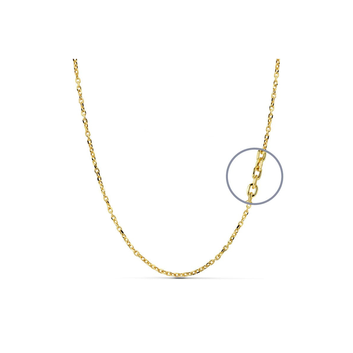 18K CADENA ORO AMARILLO FORZADA 50CM HUECA 2 MM