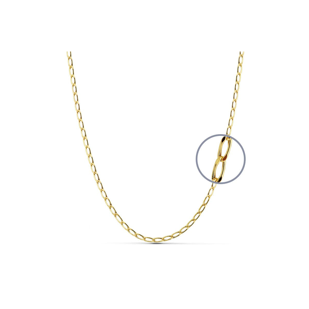 18K CADENA ORO AMARILLO BILBAO HUECA 50CM ANCHO 2.5 MM