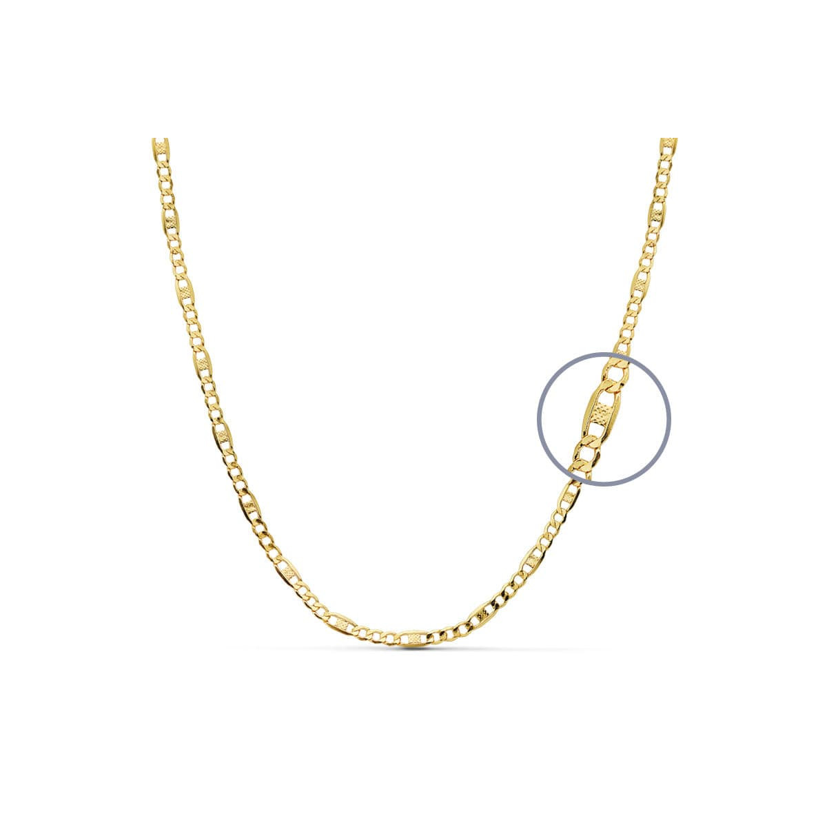 18K CADENA ORO AMARILLO CARTIER 3X1 HUECA. ANCHO: 2,5 MM. LARGO: 45 CM