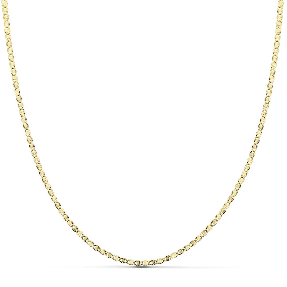 18K CADENA ORO AMARILLO MACIZA DIAMANTADA 2 MM 45CM