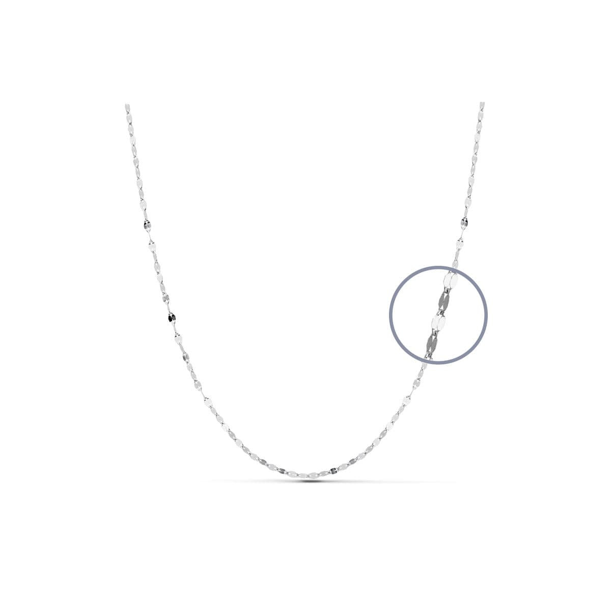 18K CADENA MACIZA ORO BLANCO 40CM 1.8 MM