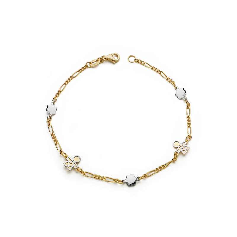 18K PULSERA BICOLOR NIÑOS 19CM