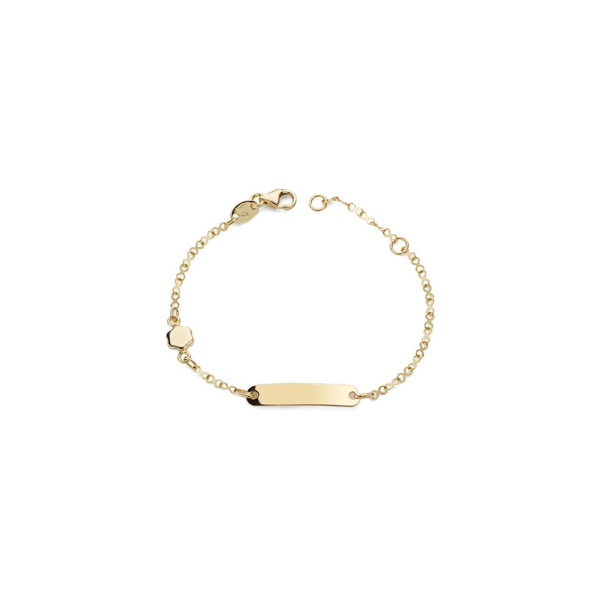 18K PULSERA ESCLAVA ORO AMARILLO MOTIVO FLOR 14CM