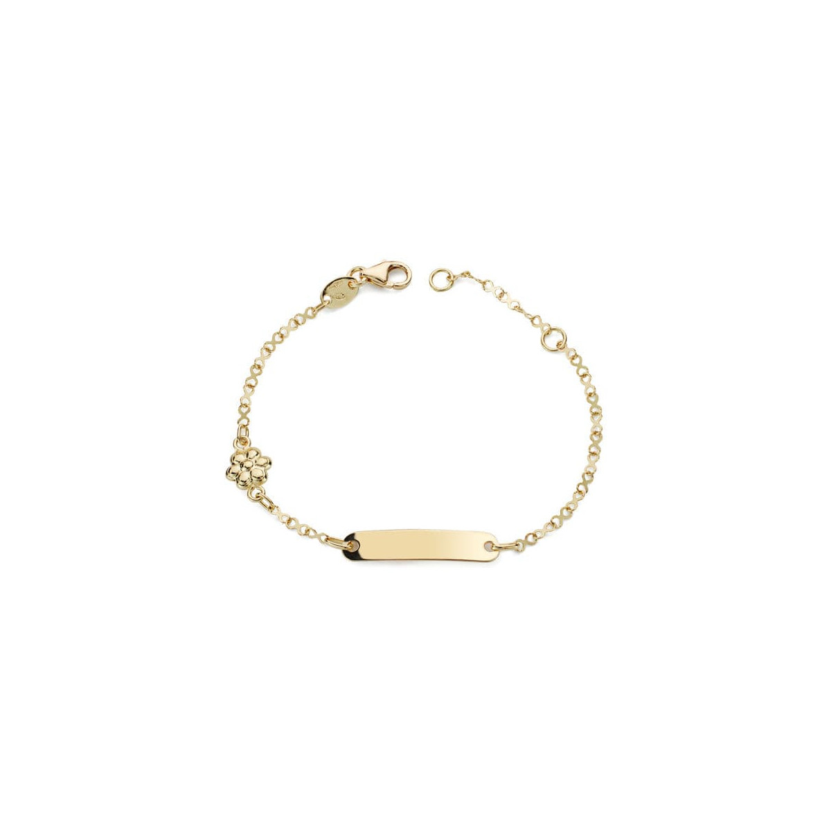 18K PULSERA ESCLAVA ORO AMARILLO MOTIVO FLOR 14CM