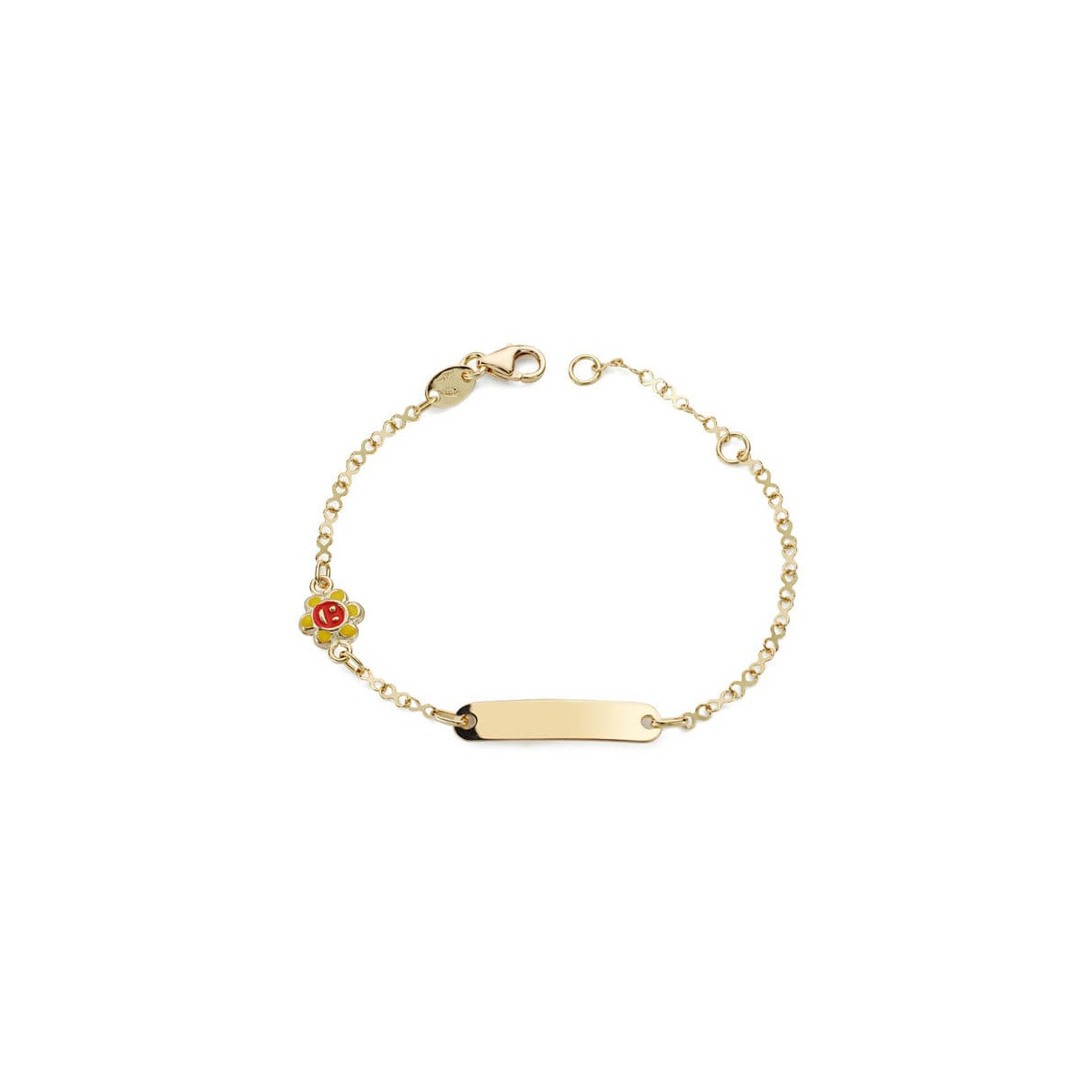 18K PULSERA ESCLAVA ORO AMARILLO SOL ESMALTE 14.5 CM