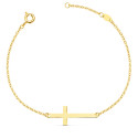 18K PULSERA ORO AMARILLO CRUZ 30X11 MM CADENA FORZADA 19 2 CM