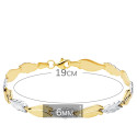 18K PULSERA BICOLOR ESTAMPACION 19CM